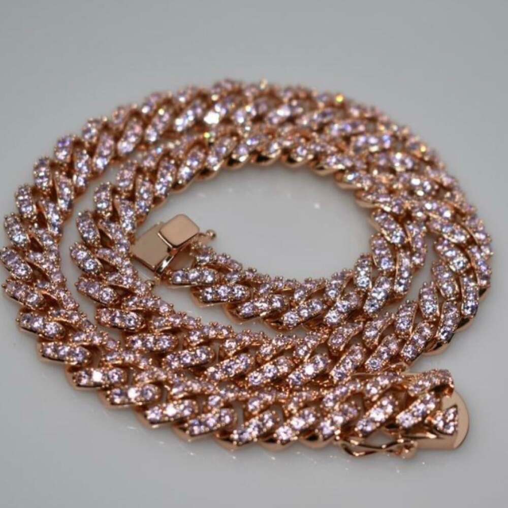 Pink Cuban Link Necklace 18 Inch A 3 C 4
